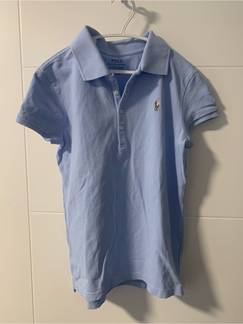 Polo by Ralph Lauren Girls' Light Blue Polo Shirt with Pony Logo A9